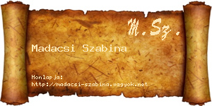 Madacsi Szabina névjegykártya